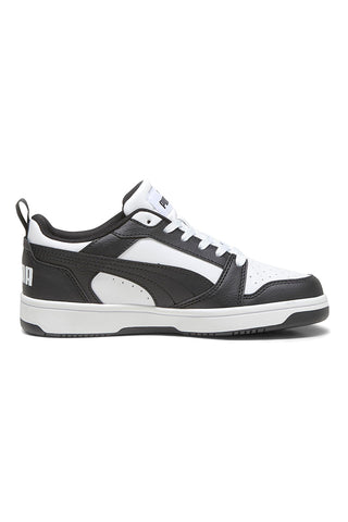 Puma Rebound V6 Lo Jr Schwarz-Weiß Low-Top-Sneaker im Basketball-Stil