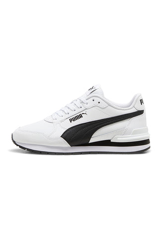 Puma ST Runner v4 L Jr weiße Sneakers mit schwarzen Details und SoftFoam+-Innensohle