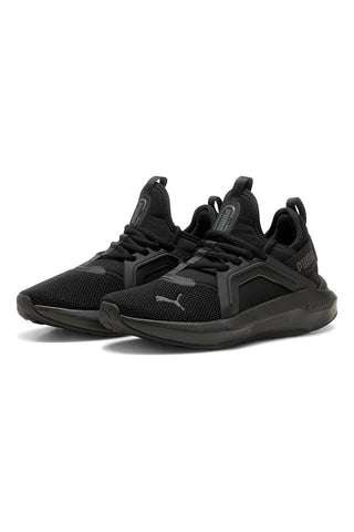 Sneakers junior nere in tessuto con suola ammortizzata Puma Softride Enzo 5 Jr