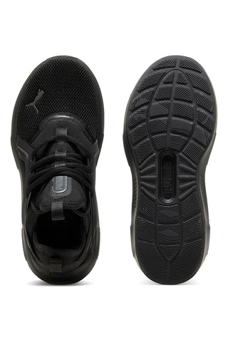 Sneakers junior nere in tessuto con suola ammortizzata Puma Softride Enzo 5 Jr