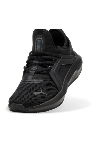 Puma Softride Enzo 5 Jr – Schwarze Junior-Sneaker aus Stoff mit gepolsterter Sohle