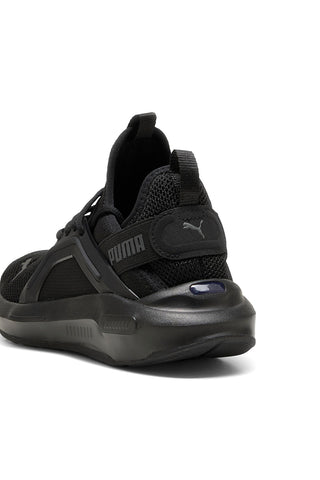 Puma Softride Enzo 5 Jr – Schwarze Junior-Sneaker aus Stoff mit gepolsterter Sohle