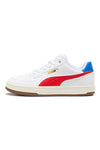 Puma CAVEN 2.0 RETRO JR weiße Sneaker mit roten und blauen Details