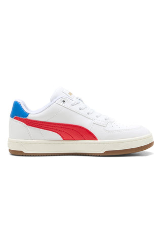 Puma CAVEN 2.0 RETRO JR weiße Sneaker mit roten und blauen Details