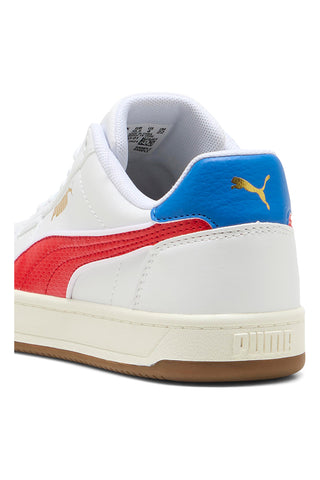 Puma CAVEN 2.0 RETRO JR weiße Sneaker mit roten und blauen Details