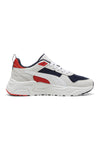 Sneakers bianche con dettagli navy e rossi Puma Trinity 2 LT Jr