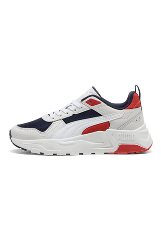 Sneakers bianche con dettagli navy e rossi Puma Trinity 2 LT Jr