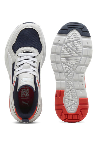 Sneakers bianche con dettagli navy e rossi Puma Trinity 2 LT Jr