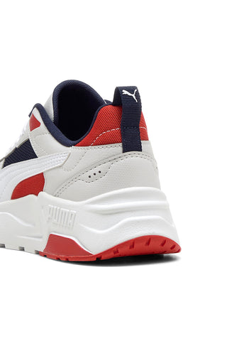 Sneakers bianche con dettagli navy e rossi Puma Trinity 2 LT Jr