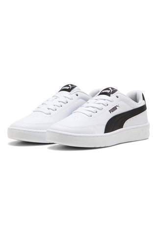 Puma Court Classic Clean Jr. Weiße Sneaker mit schwarzen Details