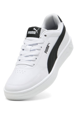 Puma Court Classic Clean Jr. Weiße Sneaker mit schwarzen Details