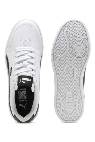 Puma Court Classic Clean Jr. Weiße Sneaker mit schwarzen Details