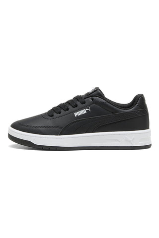 Puma Court Classic Clean Jr schwarze Synthetik-Sneaker mit zweifarbiger Sohle