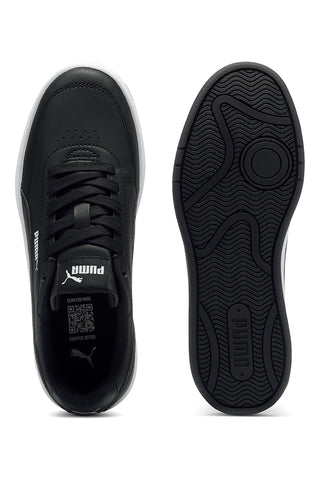 Puma Court Classic Clean Jr schwarze Synthetik-Sneaker mit zweifarbiger Sohle