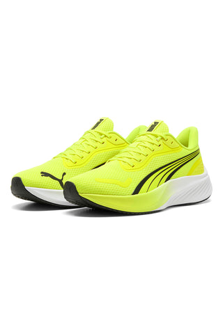 Scarpe running giallo fluo in mesh traspirante con suola leggera Puma Pounce Lite