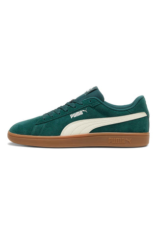 Sneakers verdi in pelle scamosciata con suola marrone Puma Smash 3.0