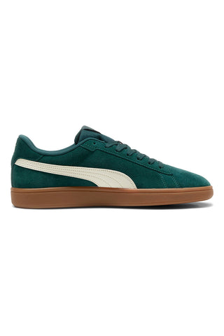 Puma Smash 3.0 – Grüne Wildleder-Sneaker mit brauner Sohle