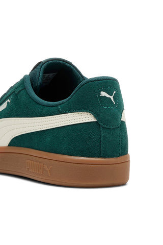 Sneakers verdi in pelle scamosciata con suola marrone Puma Smash 3.0