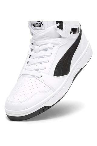 Puma Rebound V6 – Weiße High-Top-Sneaker mit schwarzen Details