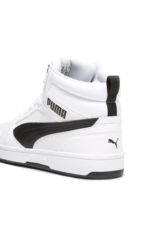 Puma Rebound V6 – Weiße High-Top-Sneaker mit schwarzen Details