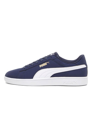 Blaue Sneakers mit seitlichem Puma Smash 3.0 Buck Logo