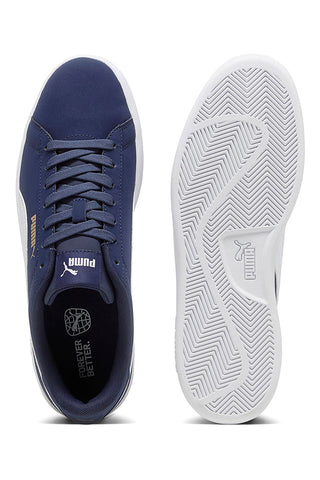 Blaue Sneakers mit seitlichem Puma Smash 3.0 Buck Logo
