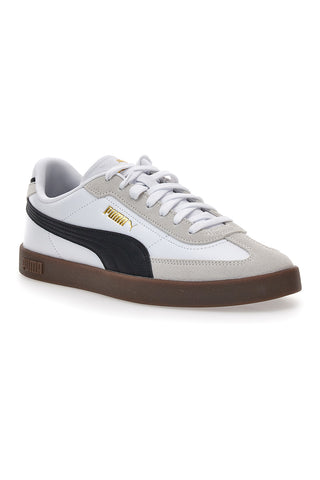 Sneakers bianche e grigie in pelle e camoscio con logo nero Puma Club II Era