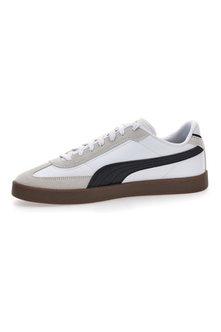 Sneakers bianche e grigie in pelle e camoscio con logo nero Puma Club II Era