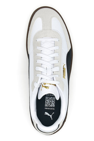 Sneakers bianche e grigie in pelle e camoscio con logo nero Puma Club II Era