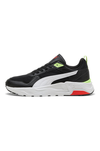 Schwarze Sneakers mit fluoreszierenden Details und dicker Sohle Puma Trinity 2 LT