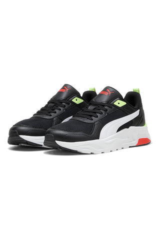 Schwarze Sneakers mit fluoreszierenden Details und dicker Sohle Puma Trinity 2 LT