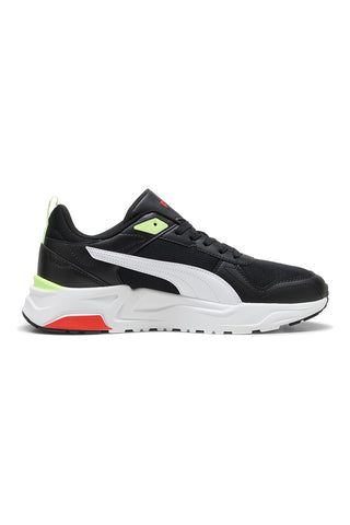 Schwarze Sneakers mit fluoreszierenden Details und dicker Sohle Puma Trinity 2 LT