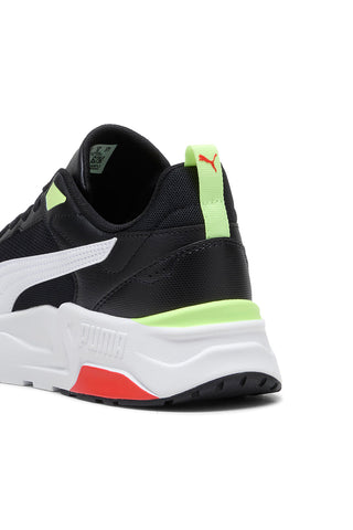 Schwarze Sneakers mit fluoreszierenden Details und dicker Sohle Puma Trinity 2 LT
