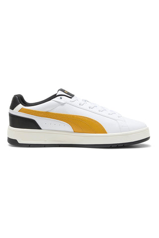 Puma Court Classico Weiße Sneakers mit gelben und schwarzen Details