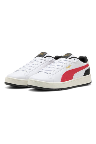 Sneakers bianche con dettagli rossi e neri Puma Court Classico