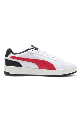 Sneakers bianche con dettagli rossi e neri Puma Court Classico