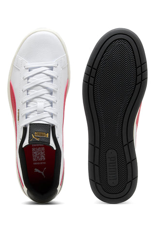 Sneakers bianche con dettagli rossi e neri Puma Court Classico