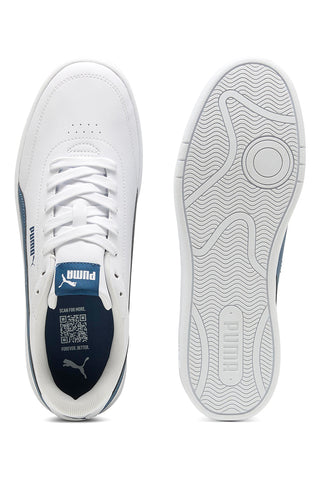 Weiße Sneaker mit blauem Profil Court Classic Clean Puma