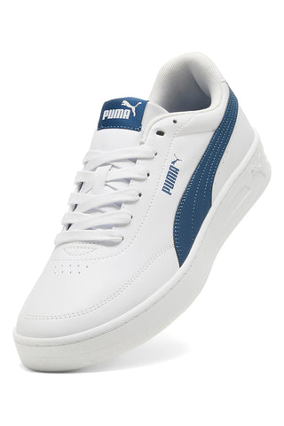 Weiße Sneaker mit blauem Profil Court Classic Clean Puma