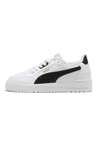 Puma Shuffle Downtown Sneaker aus weißem Leder mit schwarzen Details