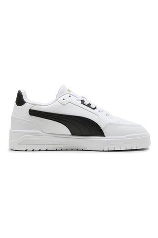 Puma Shuffle Downtown Sneaker aus weißem Leder mit schwarzen Details