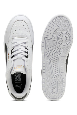 Puma Shuffle Downtown Sneaker aus weißem Leder mit schwarzen Details