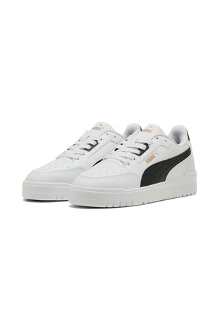 Puma Shuffle Downtown Sneaker aus weißem Leder mit schwarzen Details