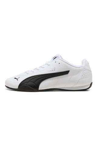 Sneakers bianche in materiale tecnico con dettagli neri Puma Catch
