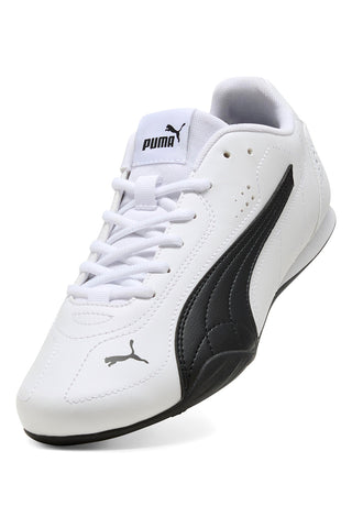 Sneakers bianche in materiale tecnico con dettagli neri Puma Catch