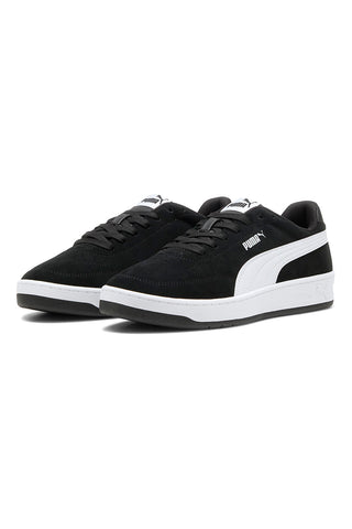 Puma Court Classic Clean SD Schwarze Sneakers mit weißen Details