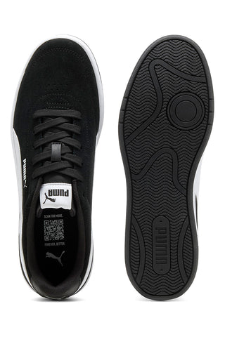 Puma Court Classic Clean SD Schwarze Sneakers mit weißen Details