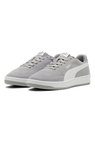 Sneakers grigie in pelle scamosciata con suola in gomma Puma Court Classic Clean SD