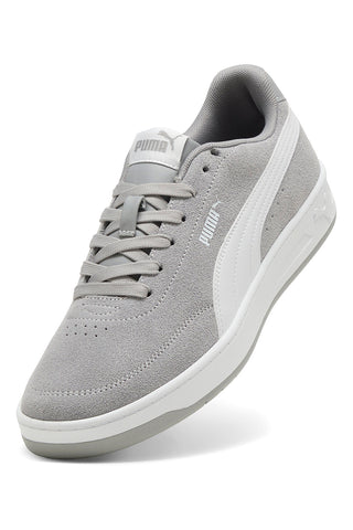 Puma Court Classic Clean SD Graue Wildleder-Sneaker mit Gummisohle