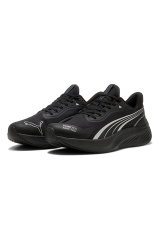 Puma POUNCE LITE PTX Schwarze wasserdichte Laufschuhe mit PURETEX-Membran